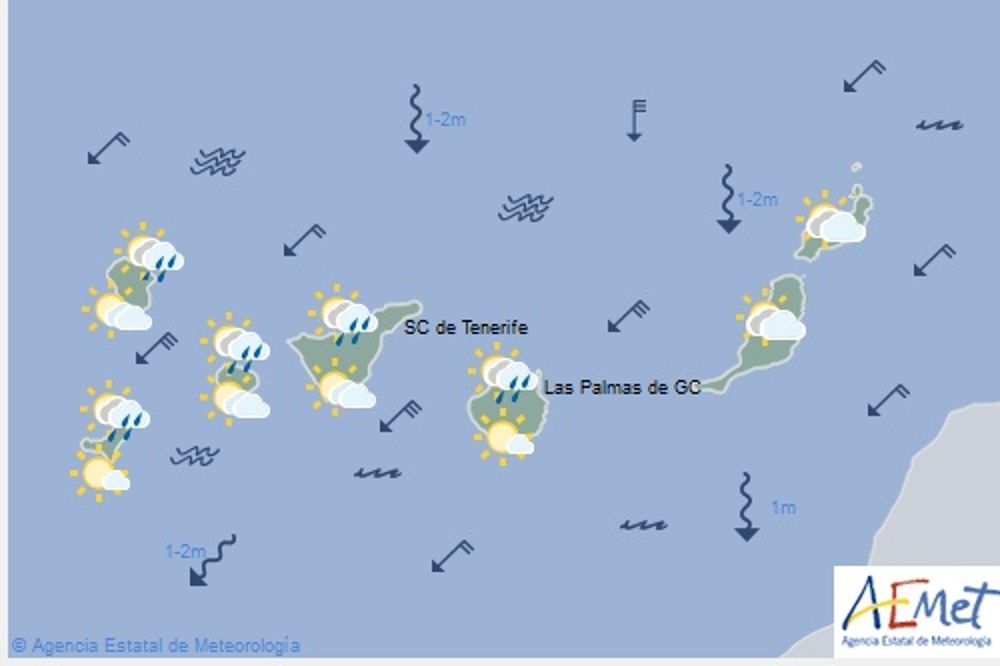 Mapa de la Agencia Estatal de Meteorología, validó para hoy, sabado, de 12 a 24 horas.
