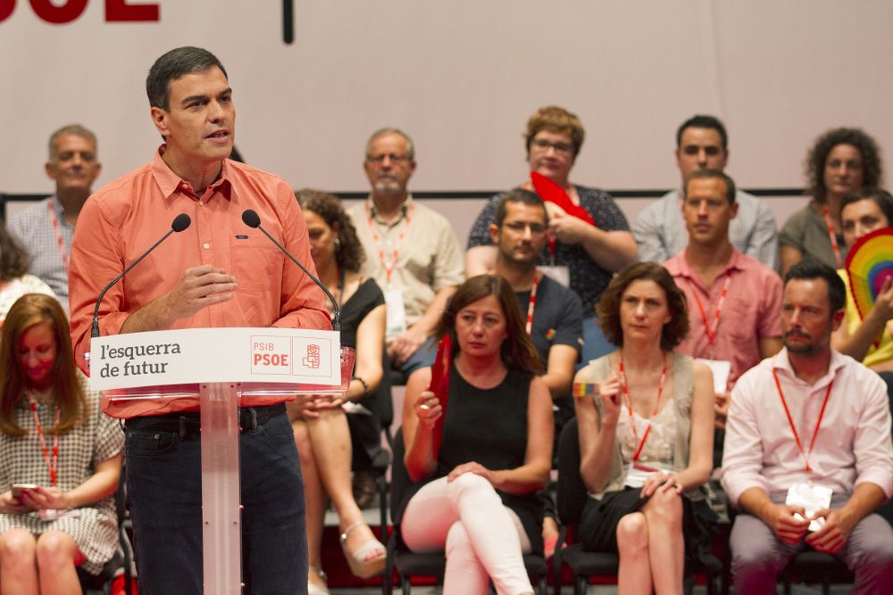 Pedro Sánchez durante la clausura del XIII Congreso de los Socialistas de Baleares.