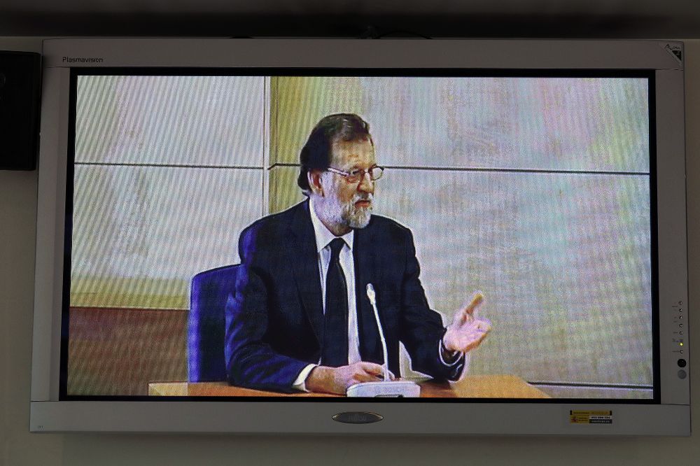 Imagen del monitor de la sala de prensa de la Audiencia Nacional.