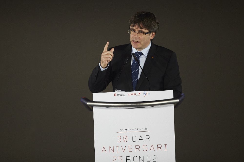 Puigdemont interviene en el el acto de la conmemoración del XXX Aniversario del CAR de Sant Cugat.