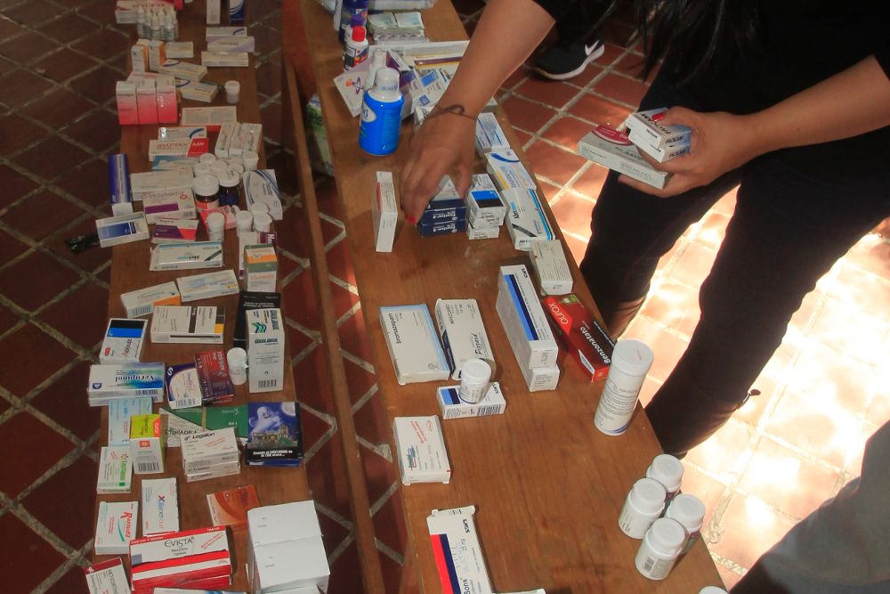 Medicamentos que llegan al centro de acopio en Ciudad de México (México) con destino a Venezuela. 