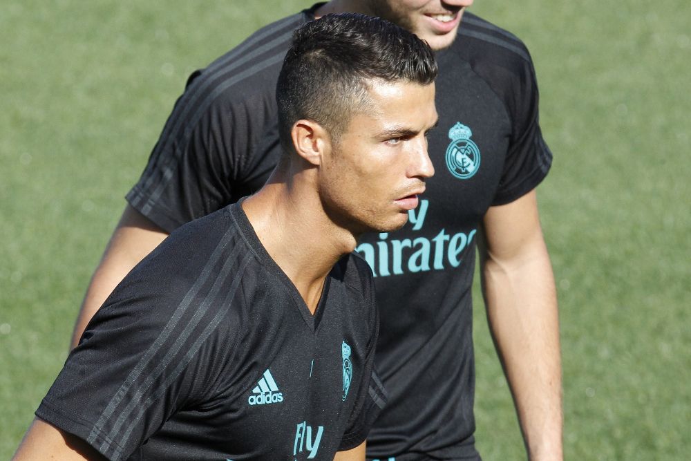 Cristiano Ronaldo durante un entrenamiento del equipo en la Ciudad del Real Madrid.