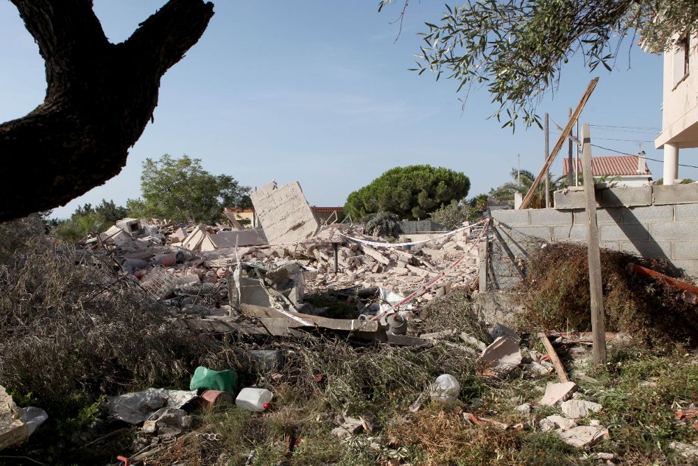 La casa de Alcanar (Tarragona) al día siguiente de la explosión.
