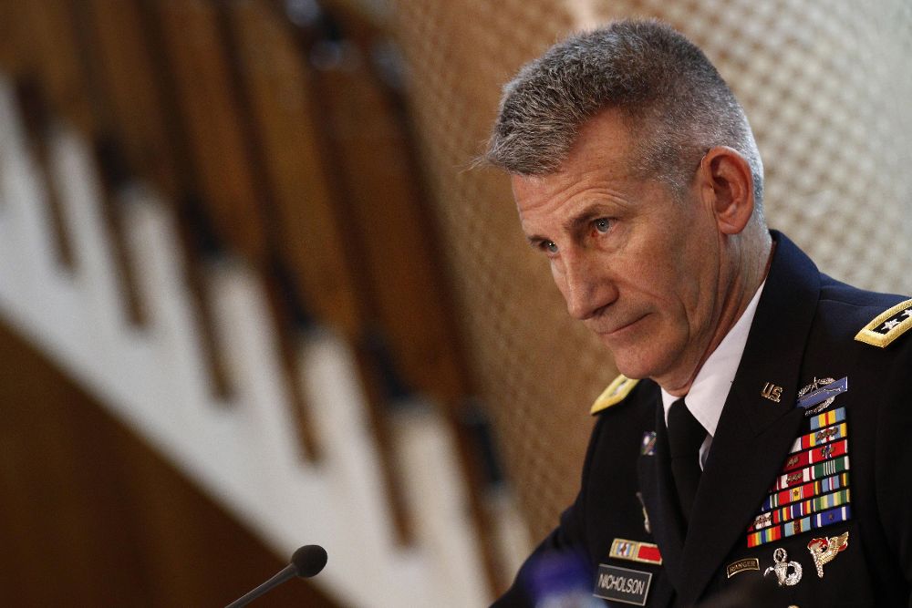 El general estadounidense John Nicholson, jefe de los contingentes estadounidense y de la OTAN en Afganistán.