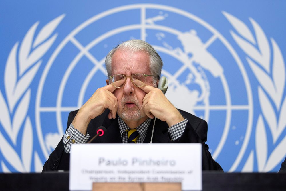 El presidente de la Comisión de la ONU que investiga los crímenes cometidos en Siria, el brasileño Sergio Pinheiro.