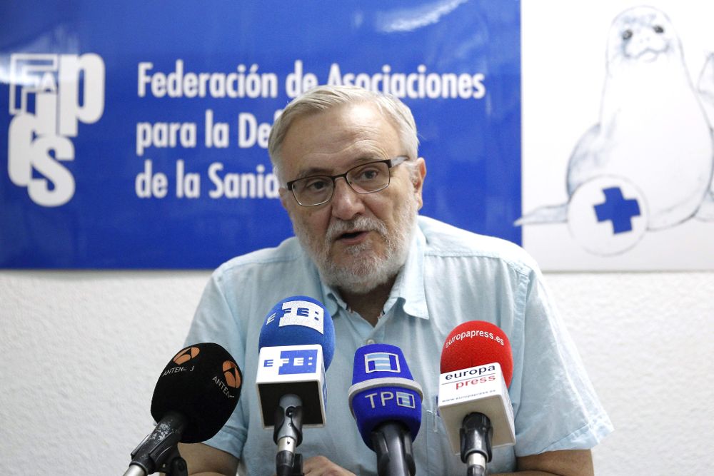 El presidente de la Federación de Asociaciones para la Defensa de la Sanidad Pública (FADSP), Marciano Sánchez Bayle.