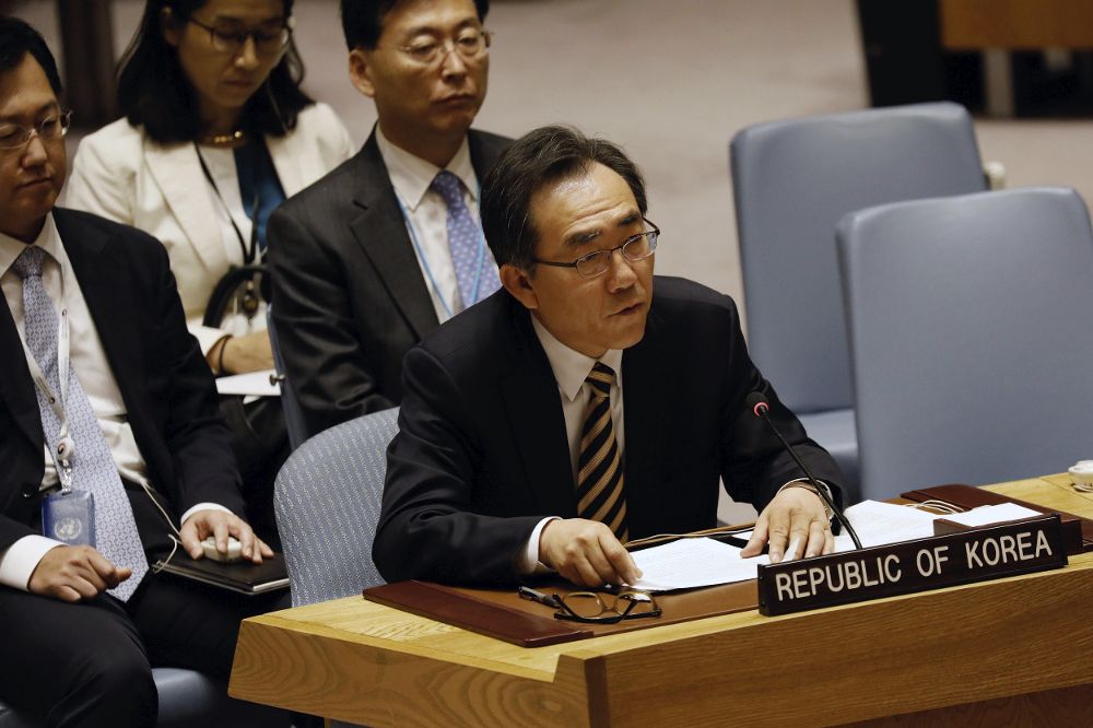 El representante del Gobierno de Seúl, Cho Tae-yul, se dirige al Consejo de Seguridad sobre la situación en Corea del Norte.