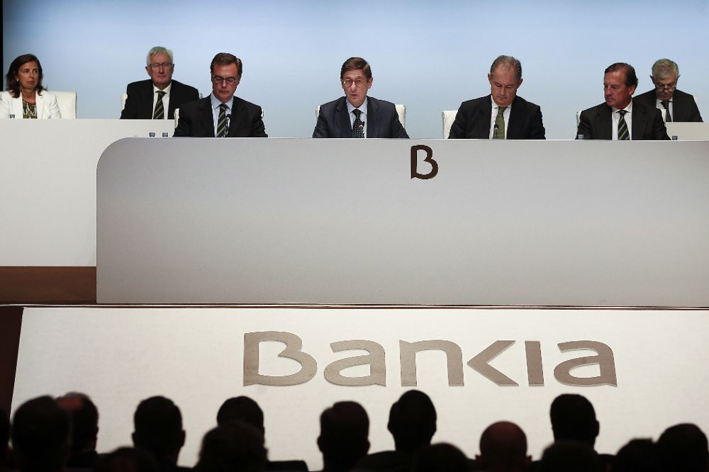 El presidente de Bankia, José Ignacio Goirigolzarri, durante la Junta General extraordinaria de Accionistas.