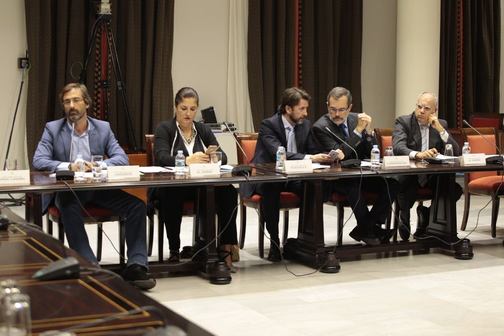 Una reunión de la Fecai en el Parlamento canario, en 2015.