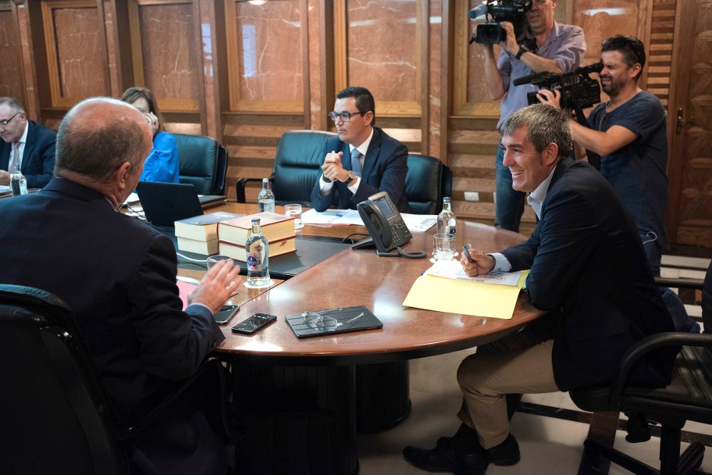 Fernando Clavijo, en el consejo de gobierno de ayer.