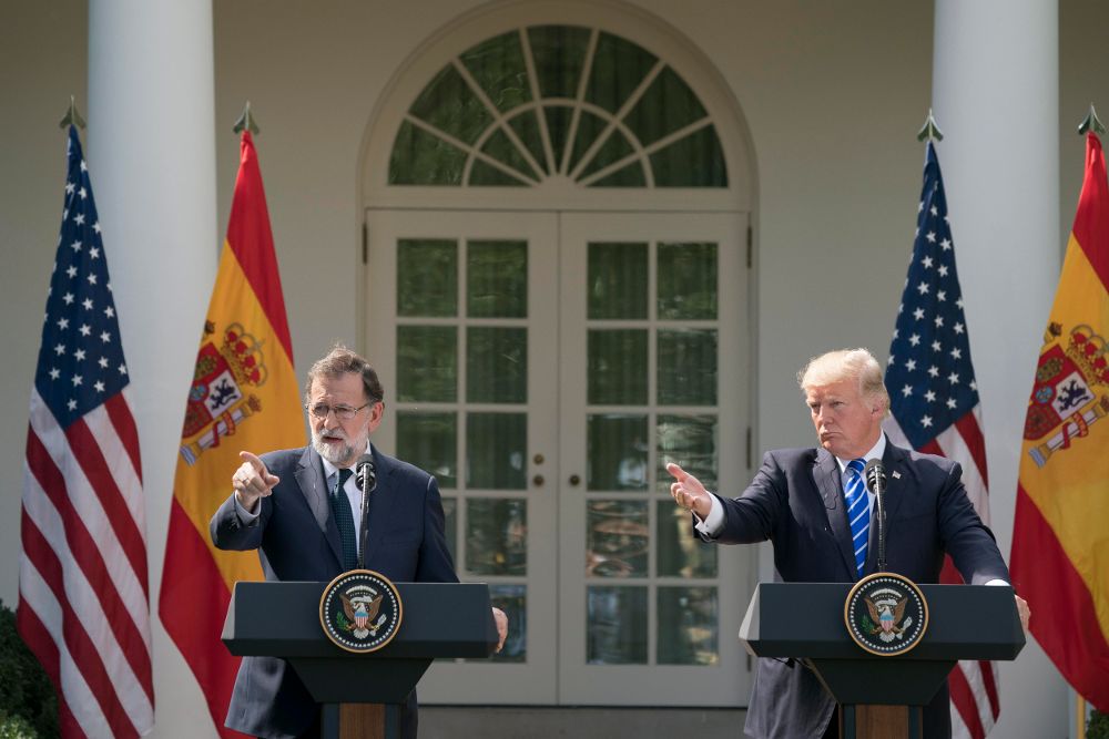 Mariano Rajoy y Donald J. Trump ofrecen una rueda de prensa conjunta tras la reunión mantenida en la Casa Blanca.