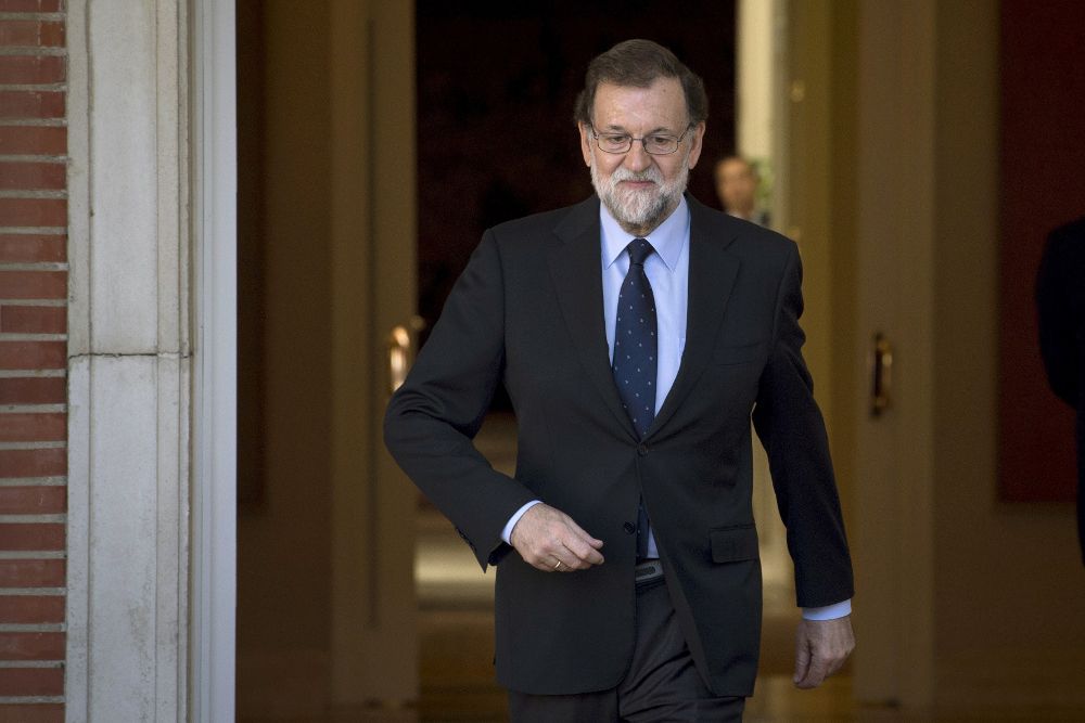 Mariano Rajoy, esta tarde, cuando esperaba a Pedro Sánchez.