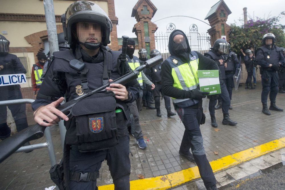 Agentes antidisturbios de la Policía Nacional.
