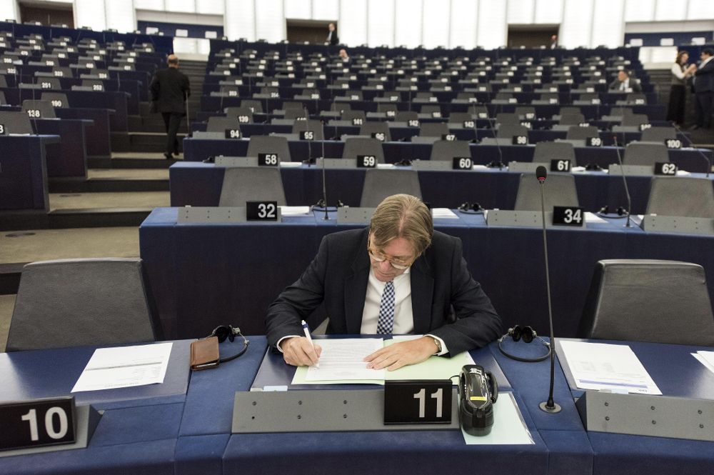 El líder del grupo de los liberales (ALDE) en el Parlamento Europeo, Guy Verhofstadt.