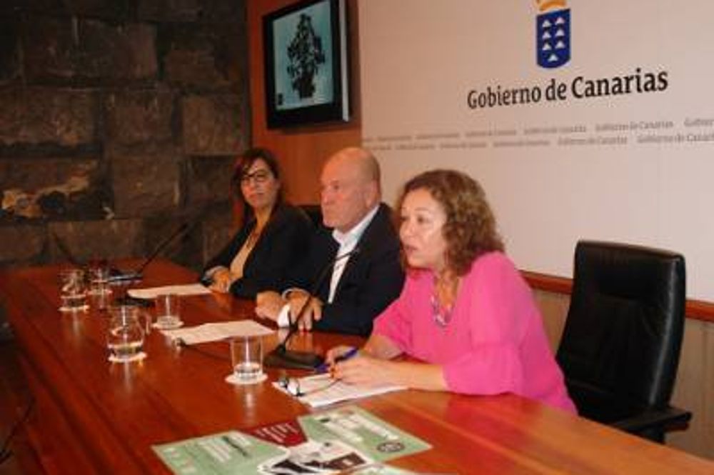 María Calimano (d) y Aurelio González en la presentación del IV Encuentro de Cine Doméstico de España. 