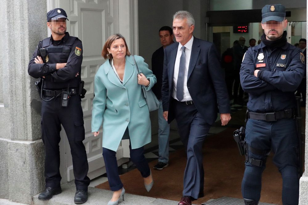 La presidenta del Parlament de Cataluña, Carme Forcadell, a su salida de la sede del Tribunal Supremo.