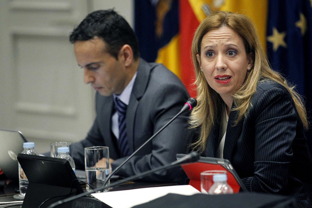 La consejera de Hacienda del Gobierno de Canarias, Rosa Dávila, compareció hoy en comisión parlamentaria para explicar el proyecto de ley.