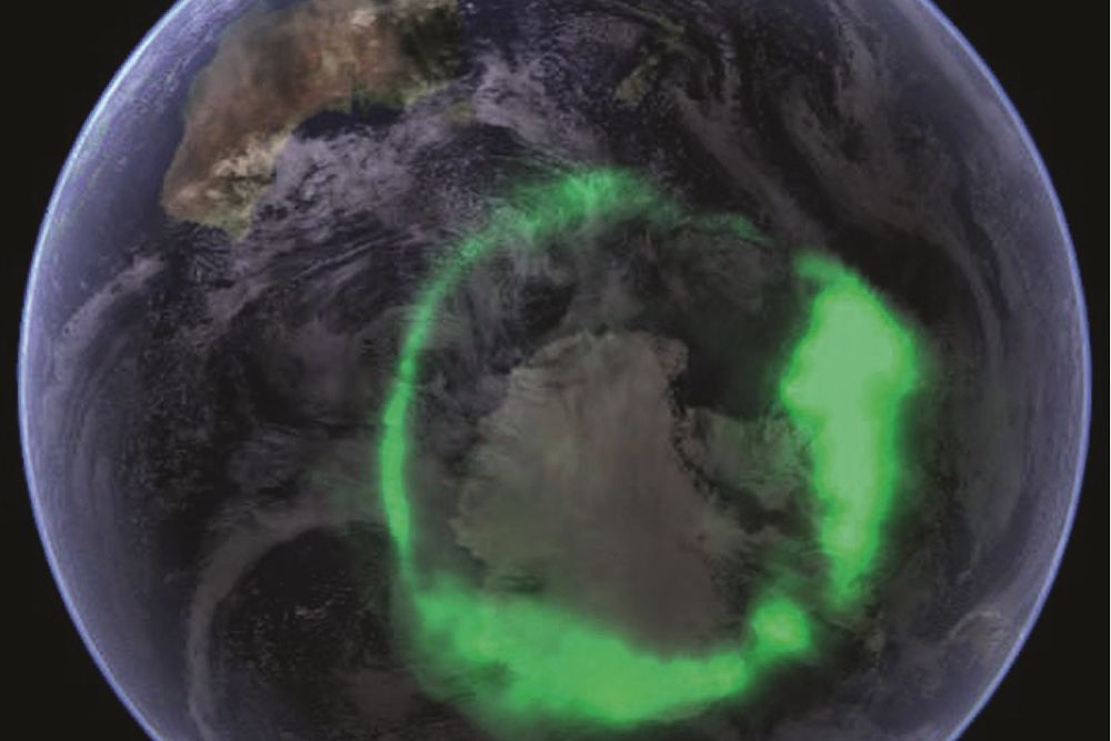 Imagen de la NASA de una aurora boreal vista desde fuera de la Tierra.