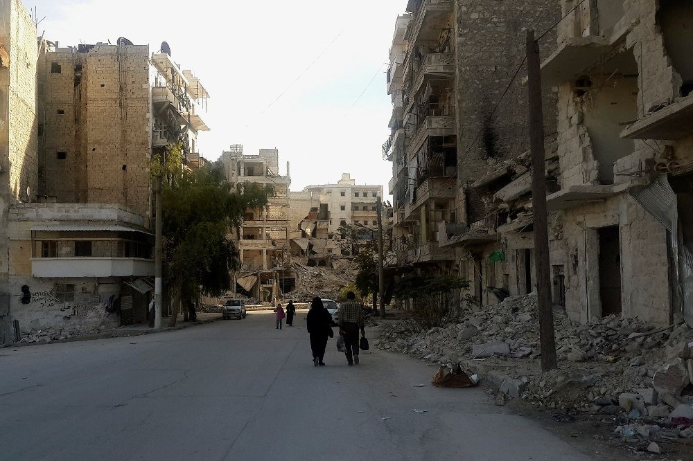 Huellas del conflicto en la ciudad siria de Alepo.