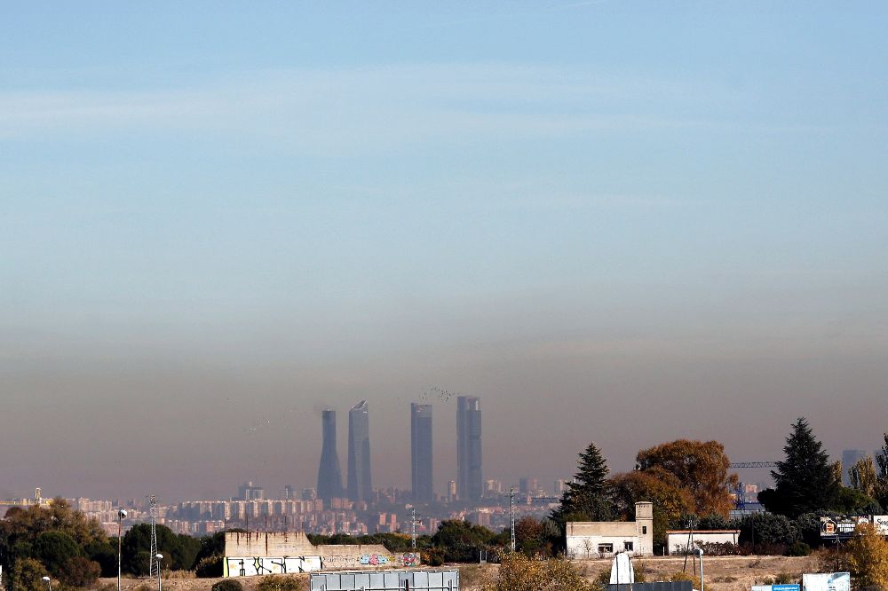 Vista de la capa de contaminación que cubre la ciudad de Madrid de vez en cuando. 