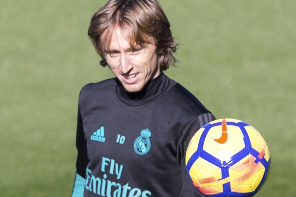 El centrocampista croata del Real Madrid Luka Modric durante un entrenamiento.