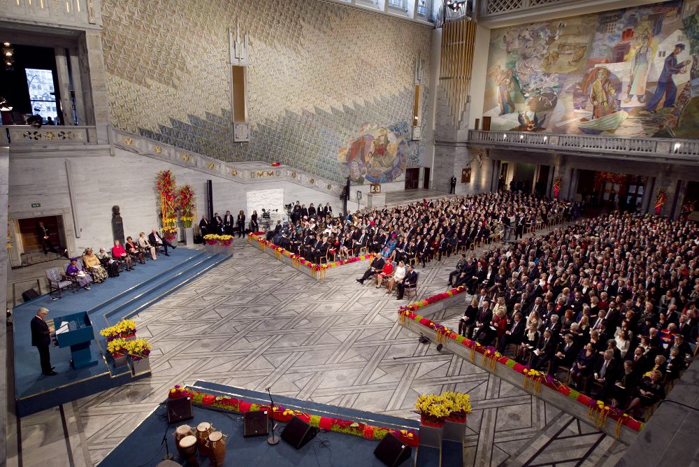 Una ceremonia del Nobel de la Paz en 2012.