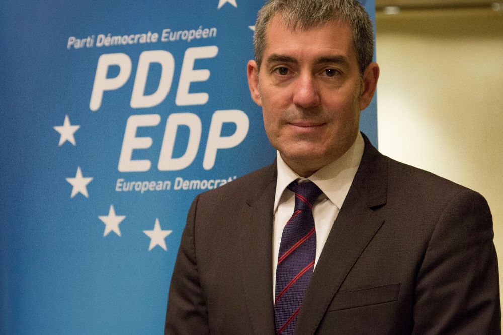 El presidente del Gobierno de Canarias, Fernando Clavijo durante su asistencia al Consejo del Partido Demócrata Europeo, la semana pasada.