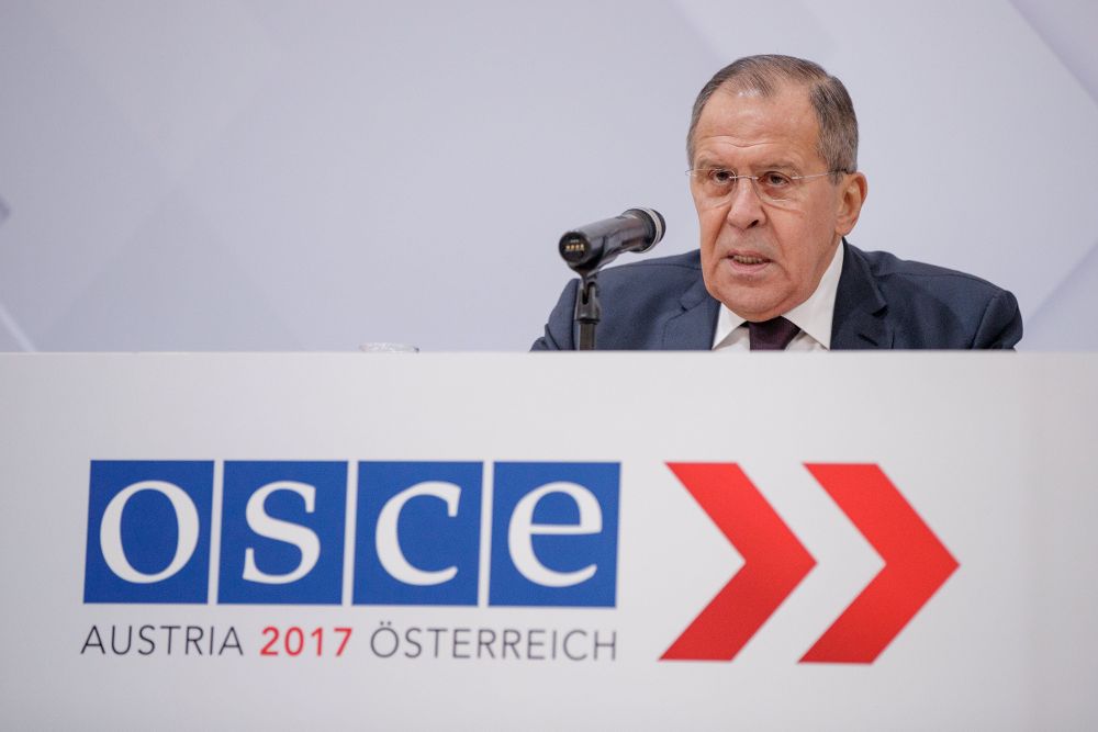 El ministro de Exteriores ruso, Sergei Lavrov, durante la 24 cumbre ministerial de la Organización para la Seguridad y la Cooperación en Europa, que trató el conflicto de Ucrania y evidenció la profunda fractura en las relaciones entre Rusia y Occidente, especialmente con Estados Unidos.