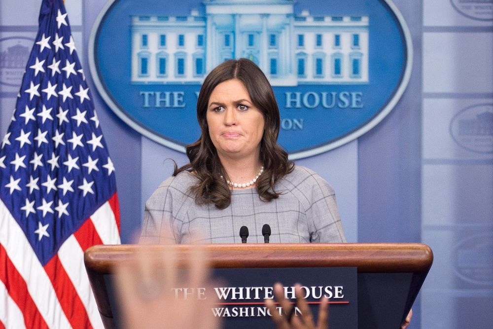 La secretaria de prensa de la Casa Blanca, Sarah Huckabee Sander.