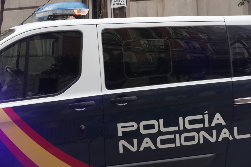 El furgón policial que ha trasladado a Oriol Junqueras desde los calabozos de la Audiencia Nacional.