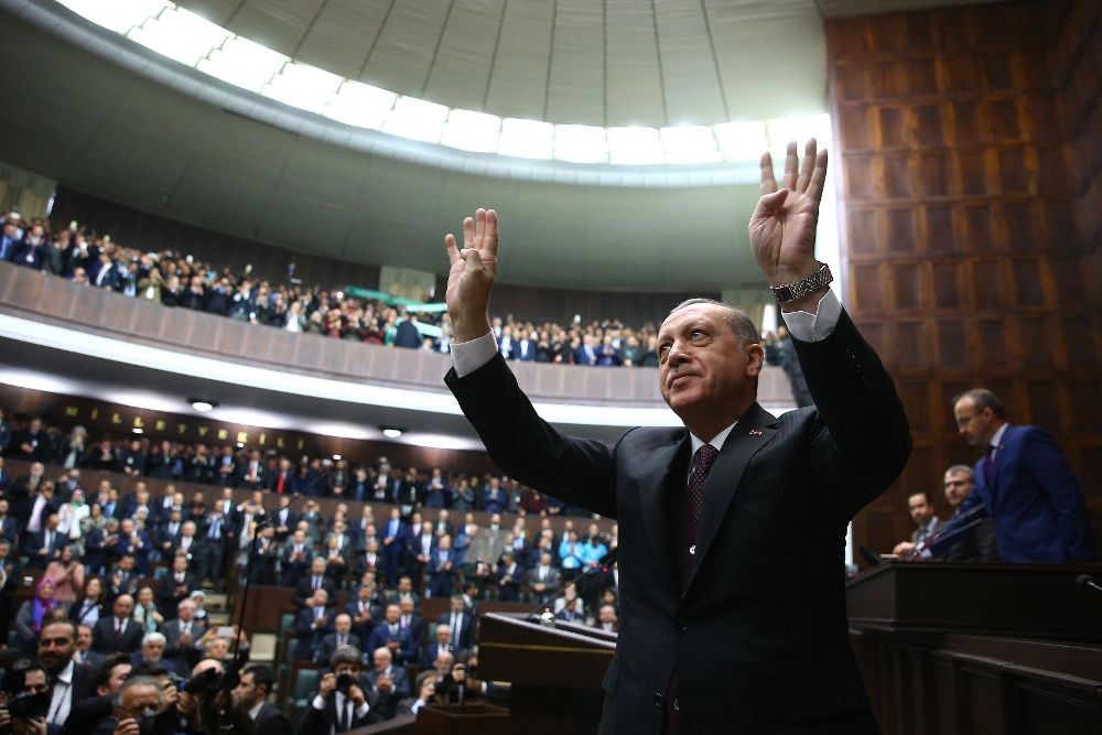 El presidente turco, Recep Tayyip Erdogan, en el Parlamento, en Ankara.