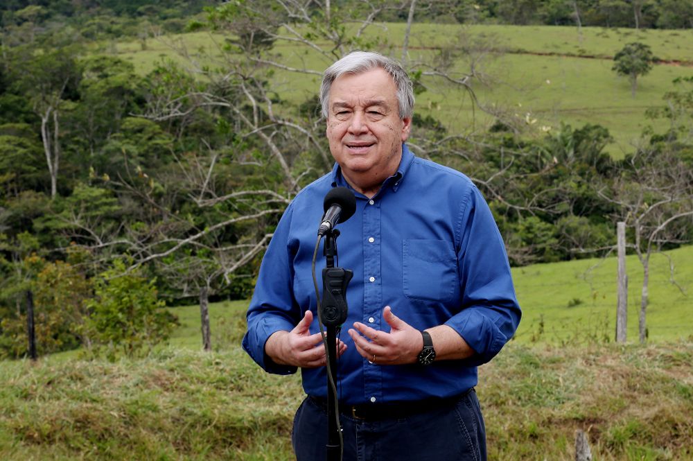 El secretario general de la ONU, Antonio Guterres, habla sobre "la construcción de la paz" en Colombia.