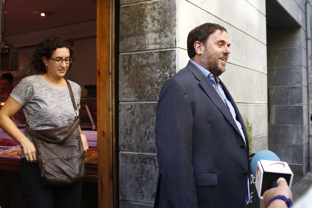 Los líderes de ERC, Oriol Junqueras y Marta Rovira.