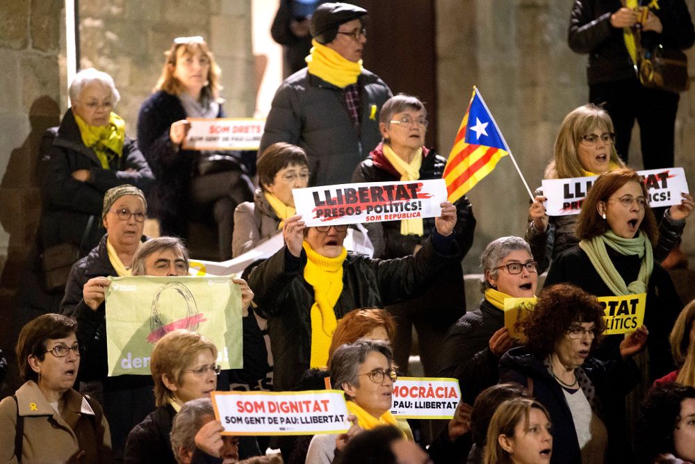 Concentración en Barcelona por la libertad de los presos independentistas.