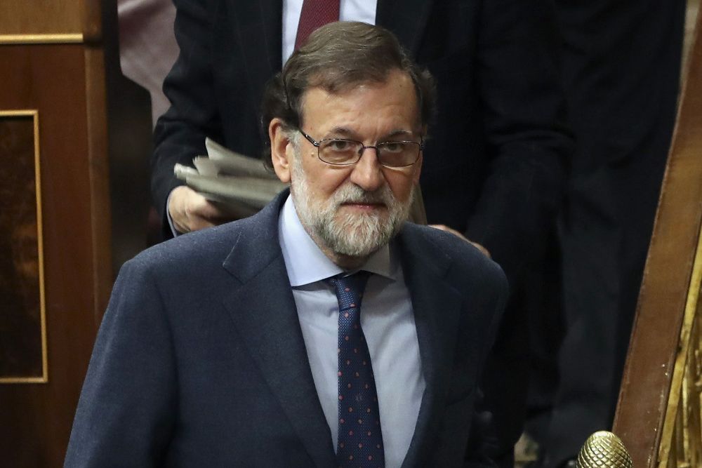 El presidente del Gobierno, Mariano Rajoy, durante el pleno celebrado hoy en el Congreso de los Diputados.