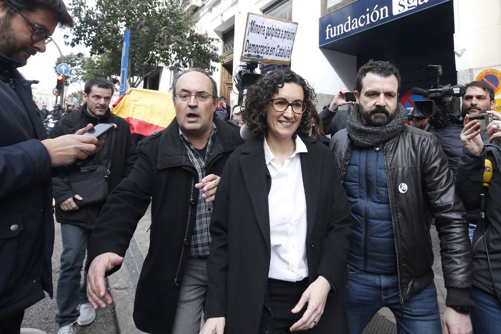 La secretaria general de ERC, Marta Rovira, a su salida del Tribunal Supremo.