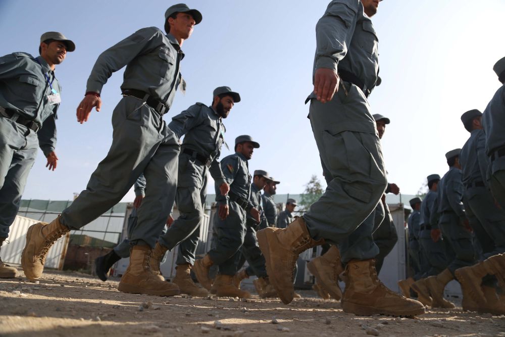 Miembros de la policía afgana.