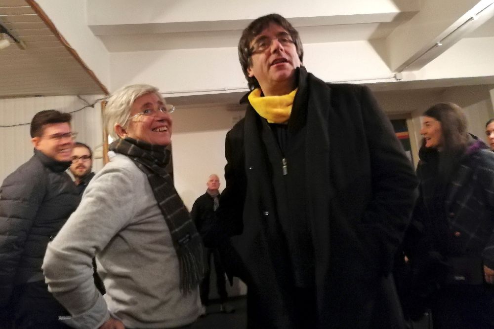 Clara Ponsati en Bruselas, con Puigdemont, el pasado día 2.
