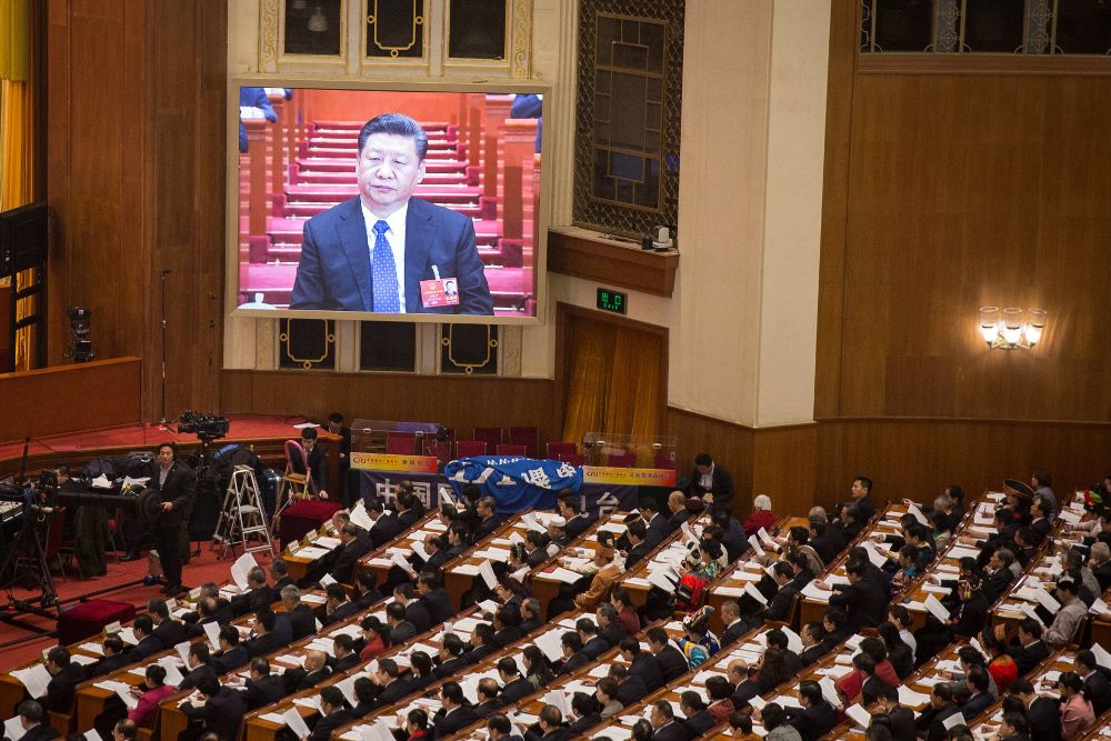 Xi Jinping se dirige a la Asamblea.