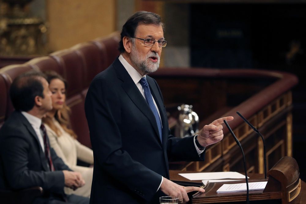Mariano Rajoy, hoy, en la sesión de control al Gobierno.