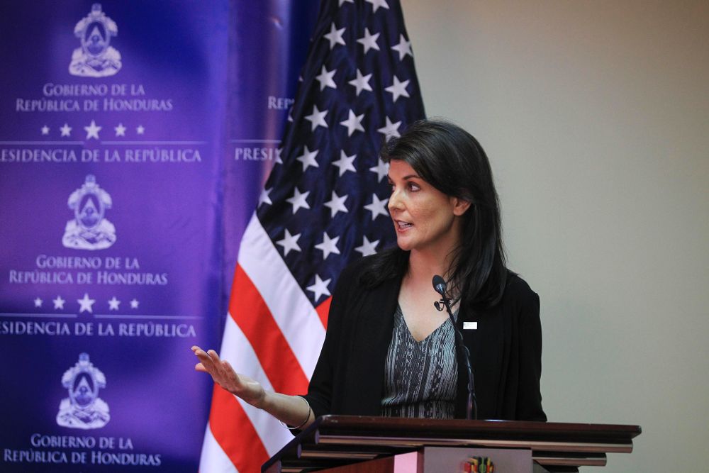 La embajadora permanente de EE.UU. en la ONU, Nikki Haley.