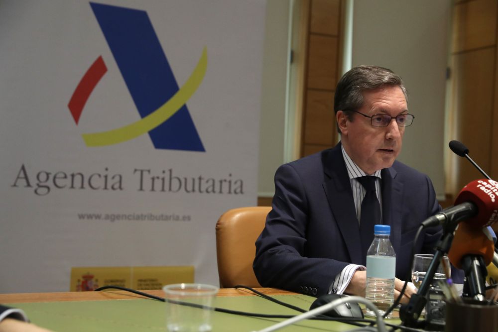 El director general de la Agencia Tributaria, Santiago Menéndez, expone en rueda de prensa los resultados de lucha contra el fraude fiscal de 2017.