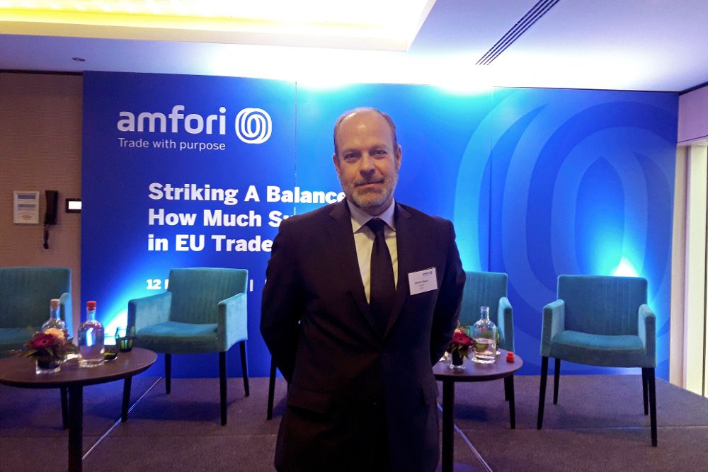 El director general corporativo del Grupo Cortefiel, Ignacio Sierra, durante su asistencia al Foro de Comercio Internacional organizado por Amfori.