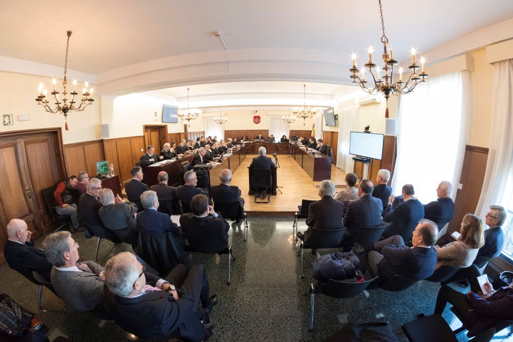 Sala donde se celebra el juicio por el caso de los ERE de Andalucía el día de la declaración de Jacinto Cañete.