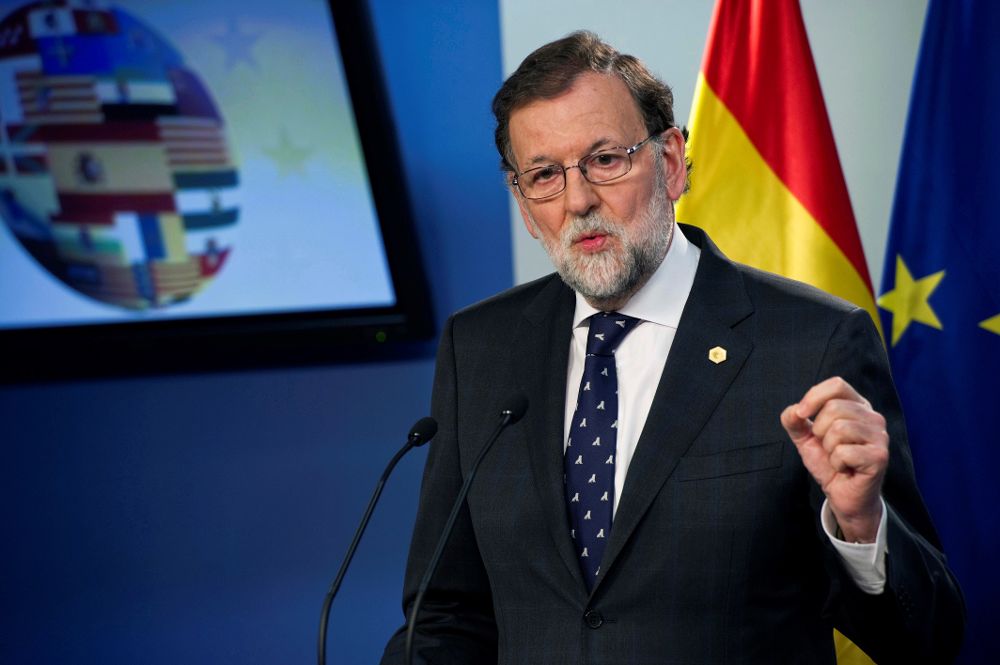 El presidente del Gobierno, Mariano Rajoy, hoy durante la rueda de prensa ofrecida en Bruselas al término de la reunión del Consejo Europeo.