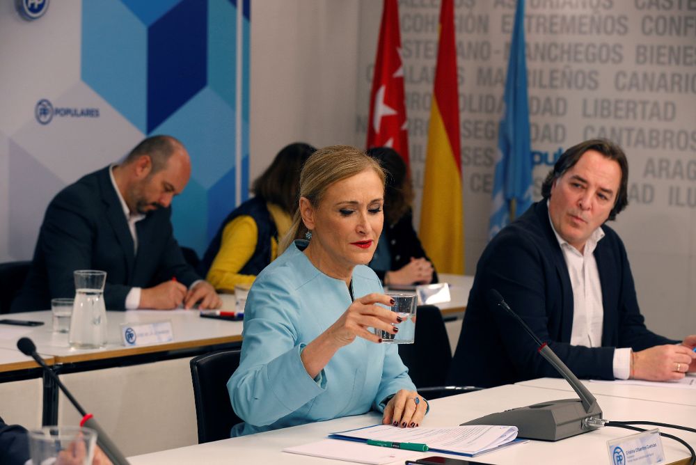 La presidenta de la Comunidad de Madrid, Cristina Cifuentes, durante la reunión del Comité Ejecutivo del PP de Madrid.