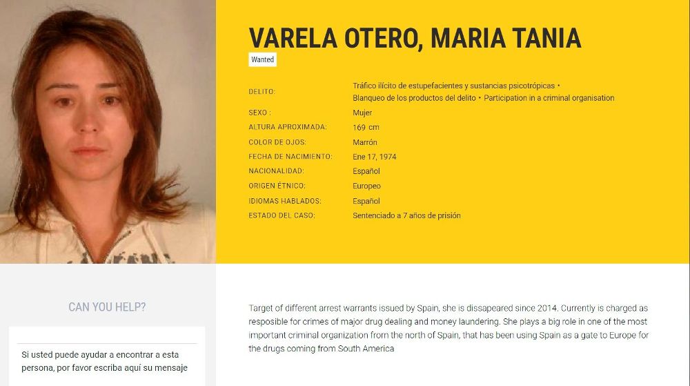 Imagen tomada de la web de Europol de la abogada María Teresa Varela Otero, detenida hoy por los Mossos d'Esquadra en la localidad barcelonesa de Vilanova i la Geltrú. 
