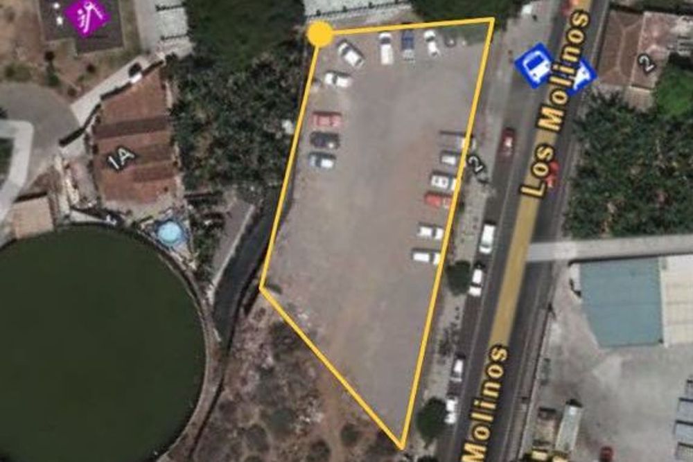 La imagen, tomada del visor de Grafcan, muestra el terreno cedido por un particular para aparcamientos en Argual.