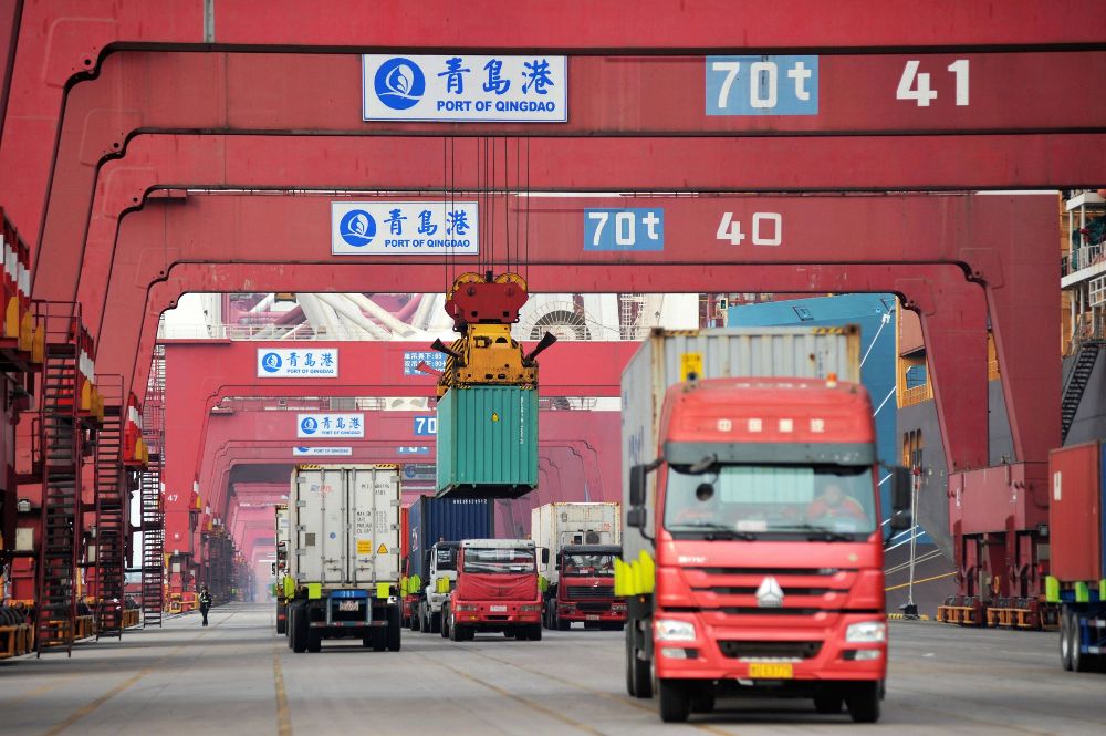 Contenedores en un puerto de China.