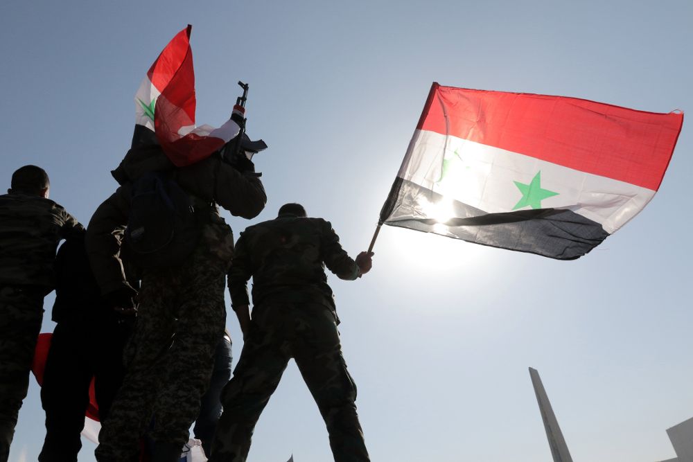 Soldados sirios, en Damasco.